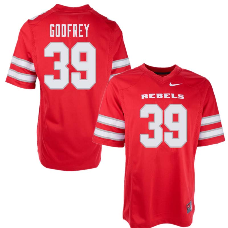 Men's UNLV Rebels #39 Daniel Godfrey College Football Jerseys Sale-Red - Click Image to Close